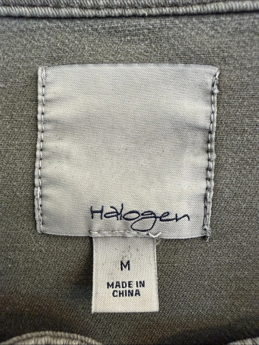 Halogen Olive Utility Jacket with Front Zipper
